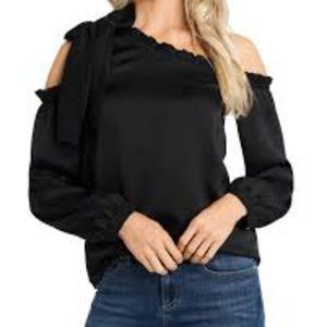 Black CeCe Women's One Shoulder Blouse - Size Medium